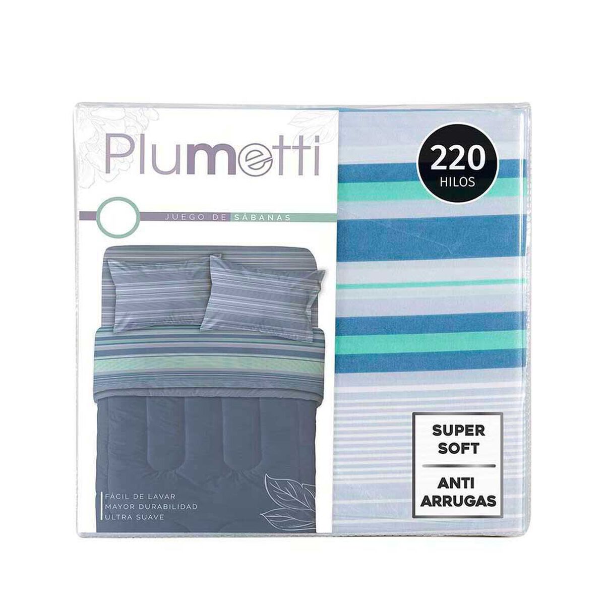 Juego de S&aacute;banas Estampado Plumetti 1,5 Plazas Cypress