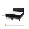 Cama Europea CIC Base Dividida 2 Plazas Premium + Respaldo Villarrica Negro