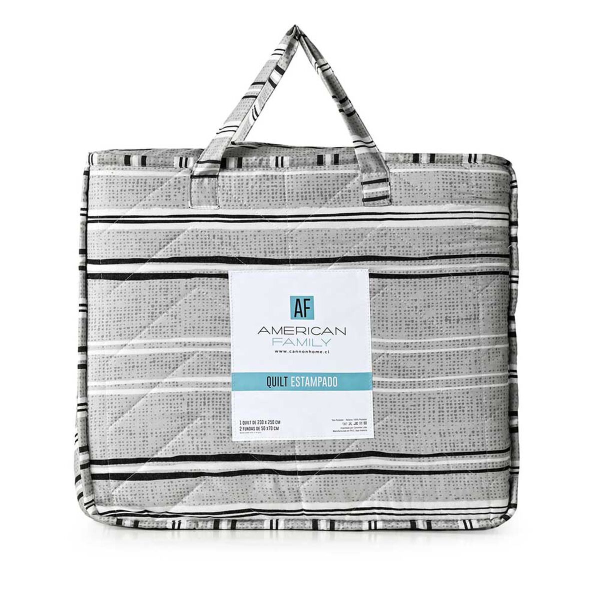 Quilt Estampado American Family 1,5 Plazas Onix