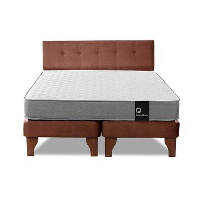 Imagen 2 del producto Cama Europea Latam Home Base Dividida 2 Plazas Zen Best Chocolate + Respaldo