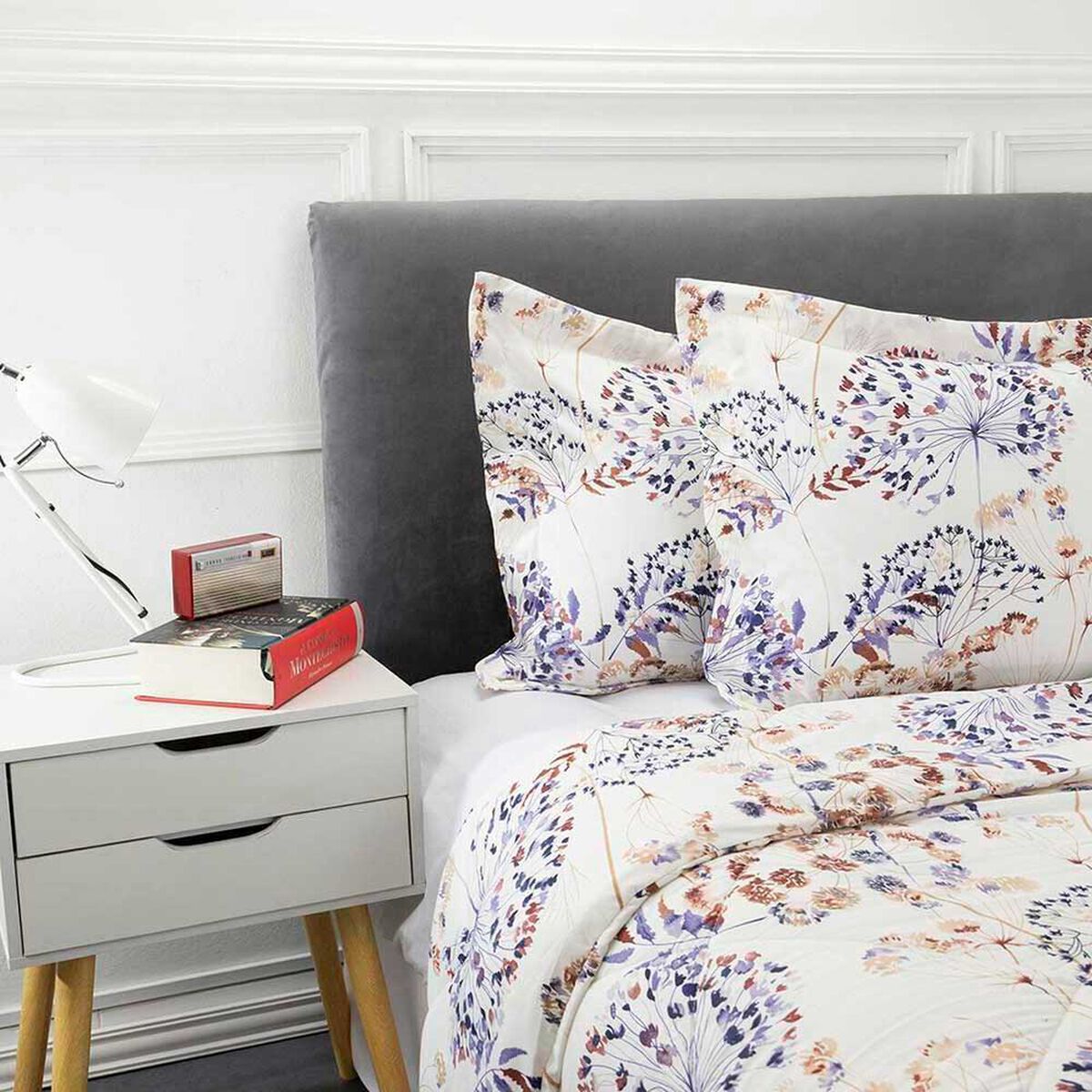 Plum&oacute;n Estampado Casanova 1,5 Plazas Hortensia