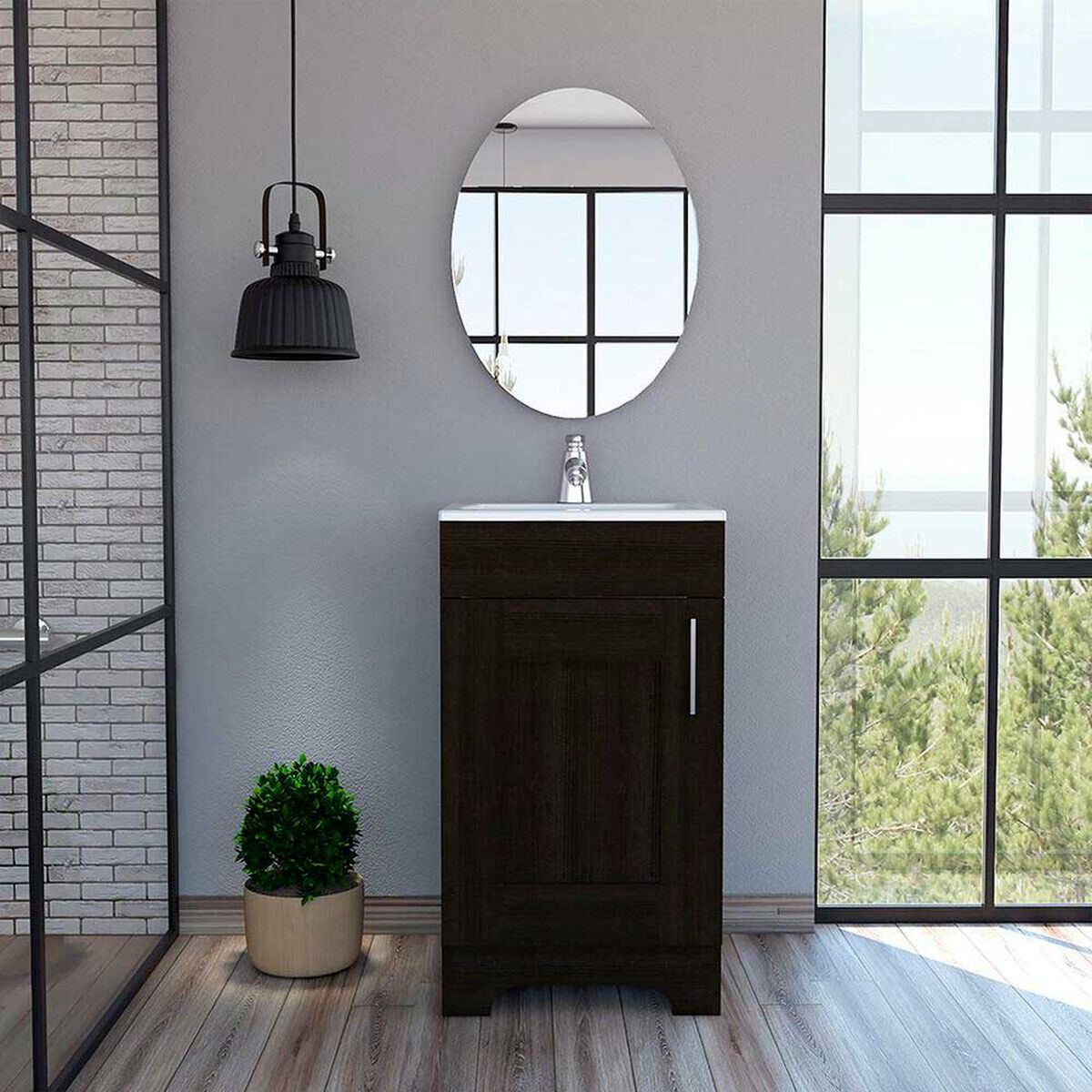 Combo Mueble Lavamanos Barcelona + Espejo Napoli TuHome