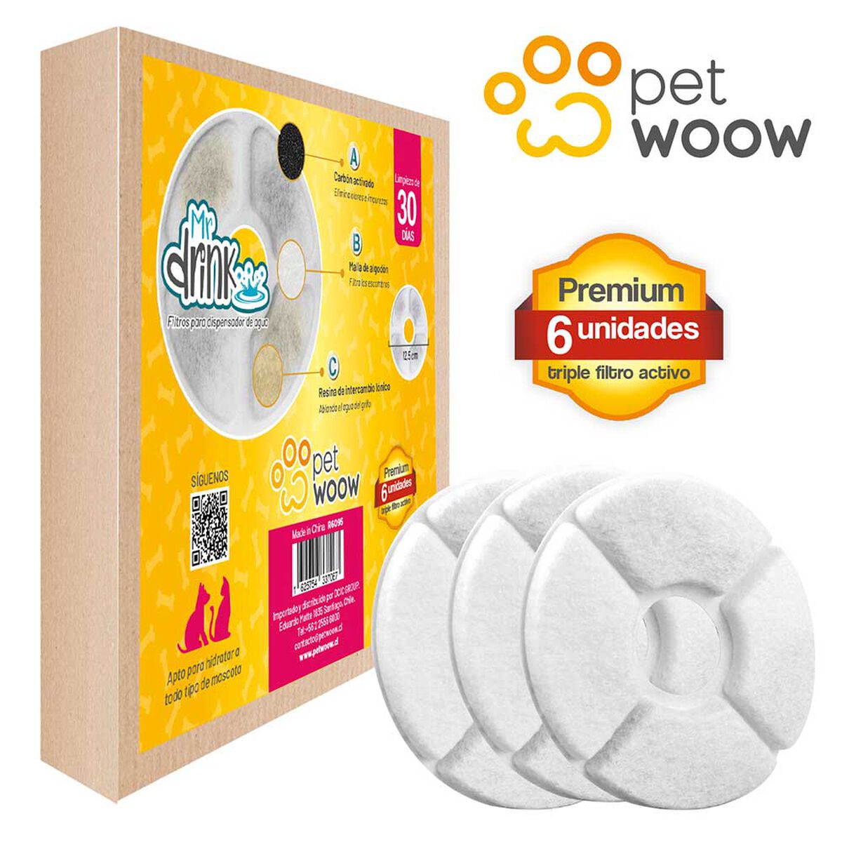 Filtro para Dispensador de Agua PetWoow Blanco