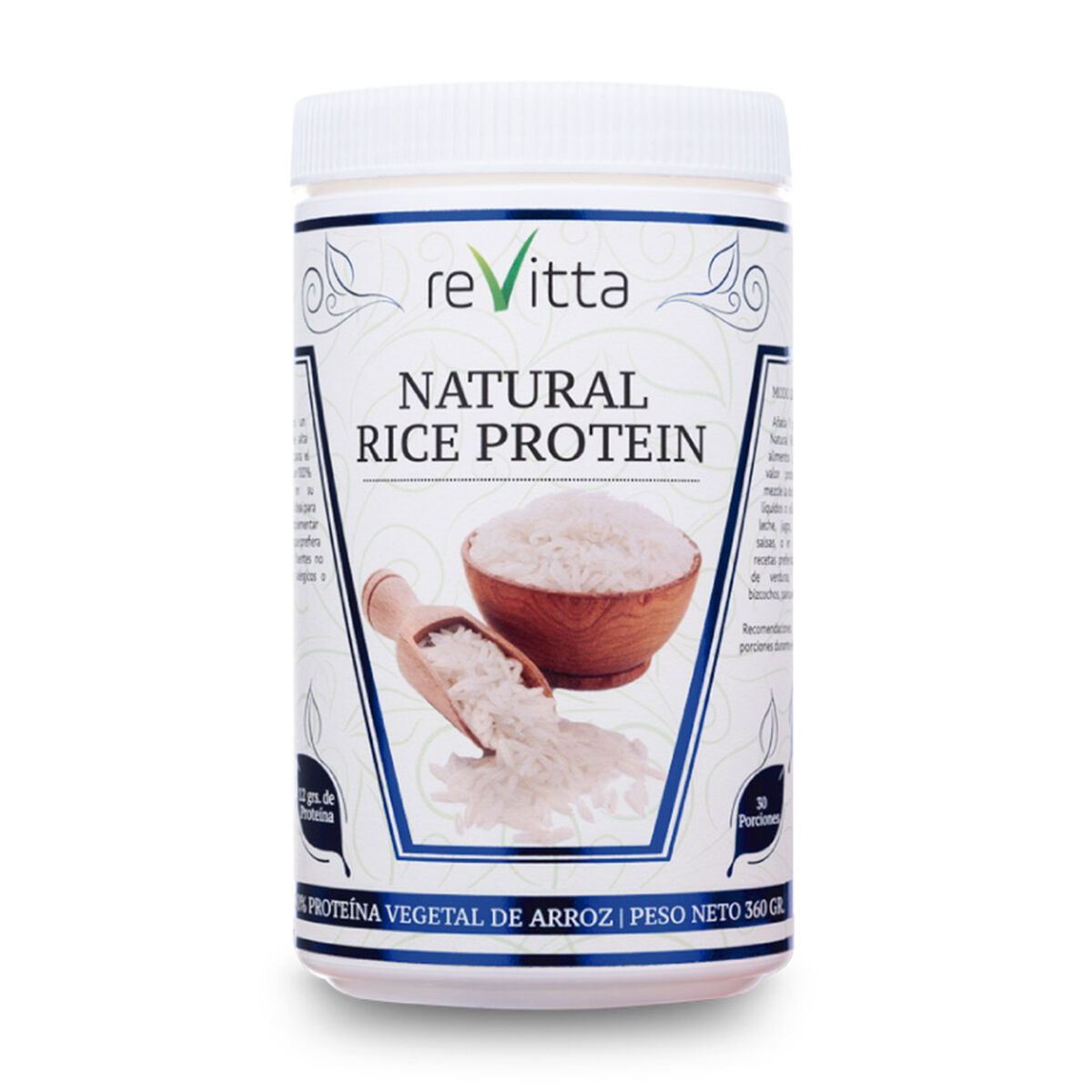 Proteína Vegana De Arroz Natural Rice Protein Revitta 360 Grs. 30 Servicios
