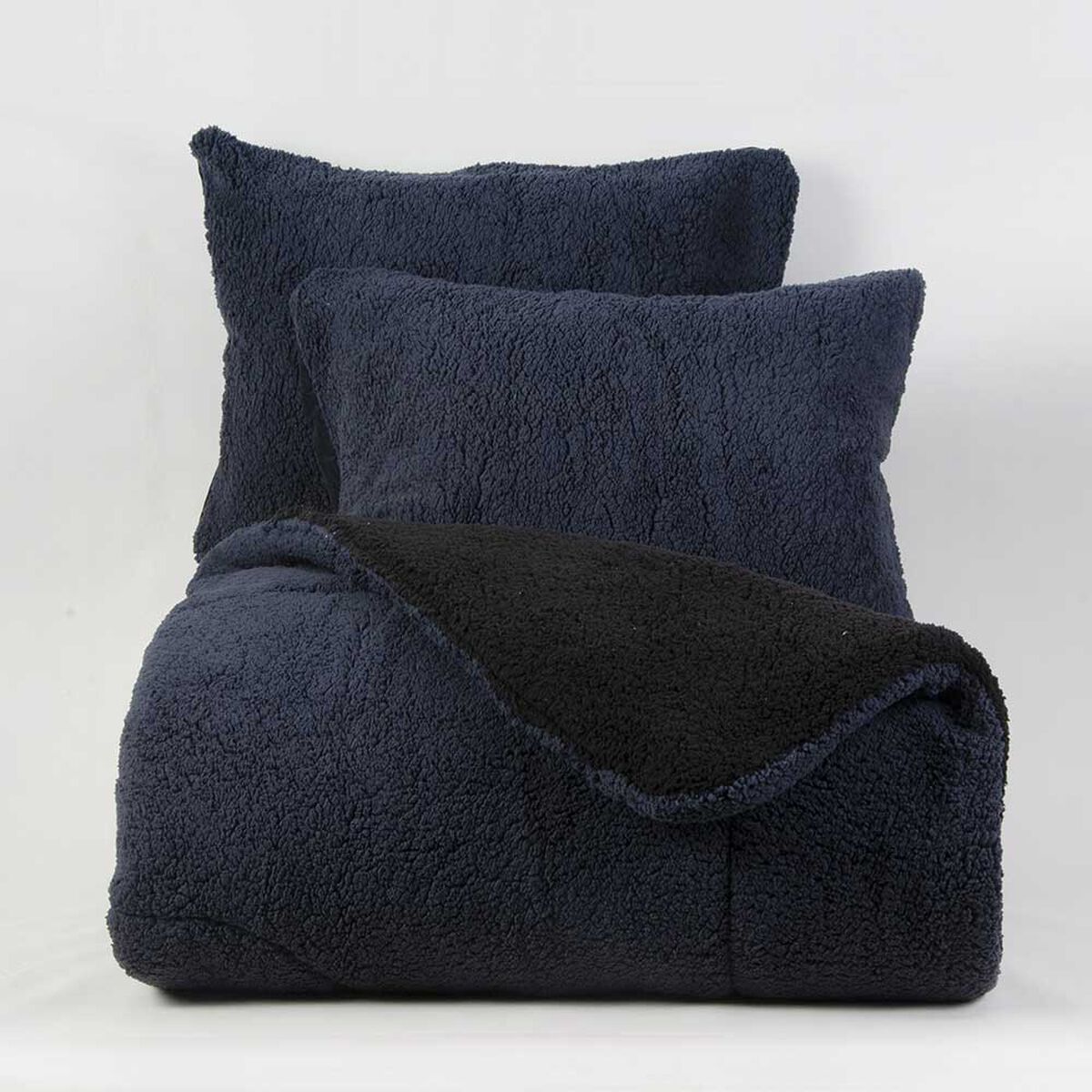 Plumón Liso Mashini 1,5 Plazas Sherpa Negro