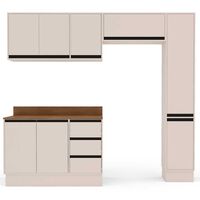 Kit Cocina Modular Premier Vekkahome 8 Puertas 3 Cajones Beige