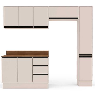 Imagen 1 del producto Kit Cocina Modular Premier Vekkahome 8 Puertas 3 Cajones Beige