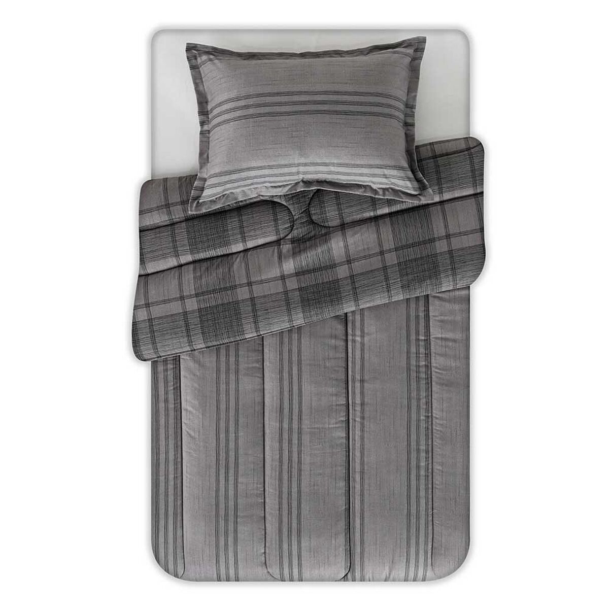 Plumón Elements & Co 1,5 Plazas Squard Gris