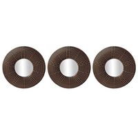 Set 3 Espejos Plástico Vgo para Colgar Circular 25 cm Dorado