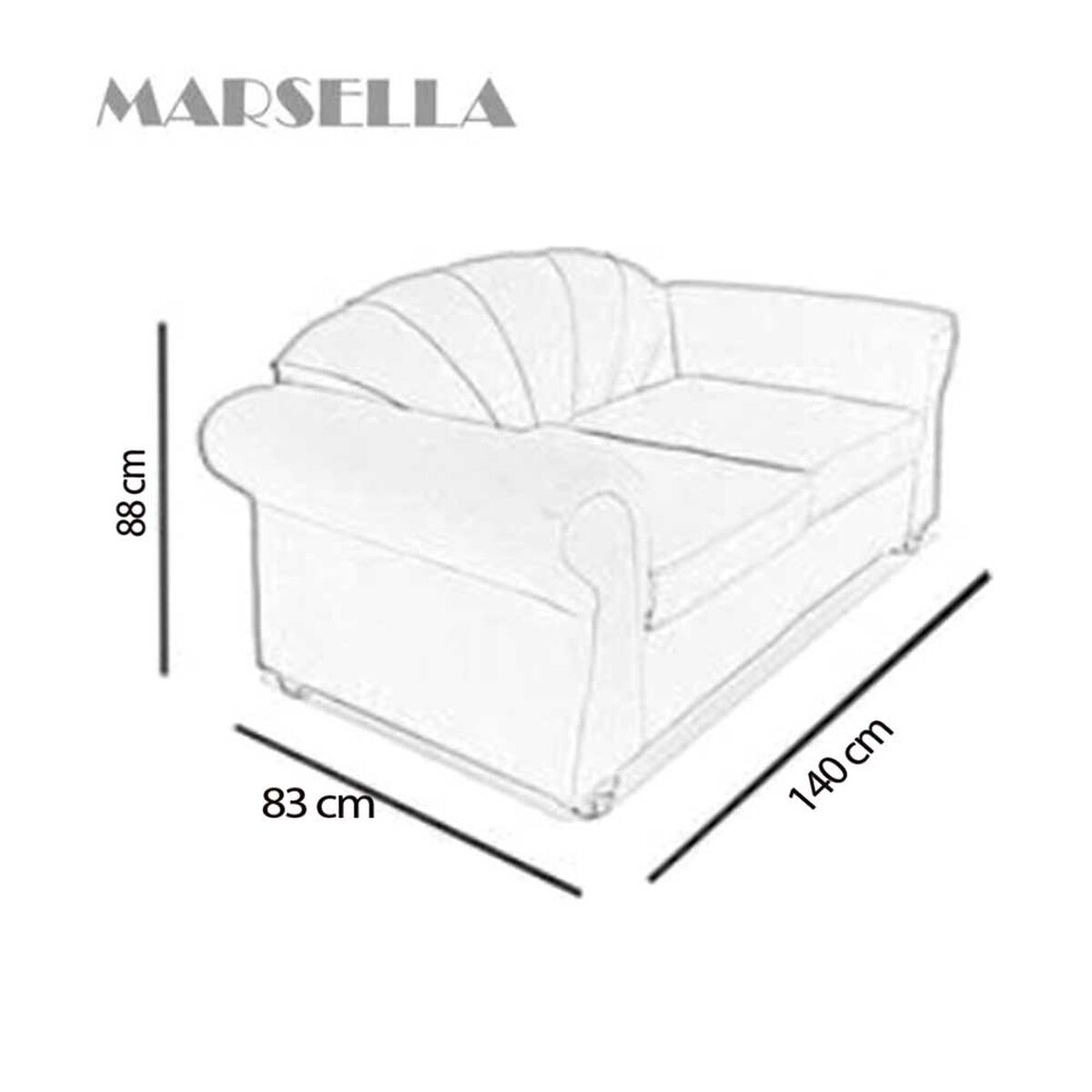 Sofá Elegant Detail Marsella 3 Cuerpos Gris