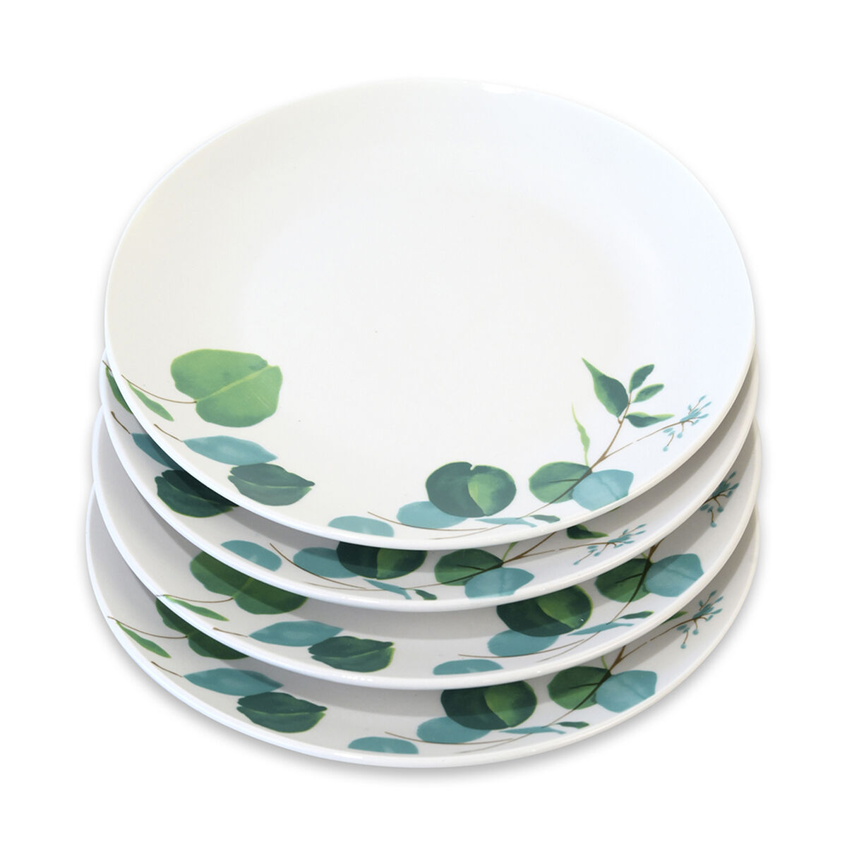 Set Platos Base Doral Flor 4 Piezas Verde
