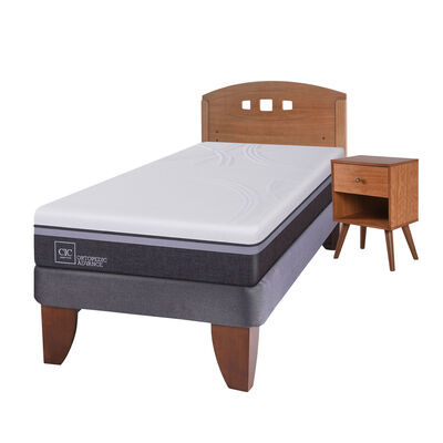 Imagen 2 del producto Cama Europea CIC 1,5 Plazas Ortopedic Advance + Respaldo + Velador New Gales