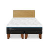 Cama Europea CIC Green Infinity King + 1 Respaldo Villarrica Mostaza