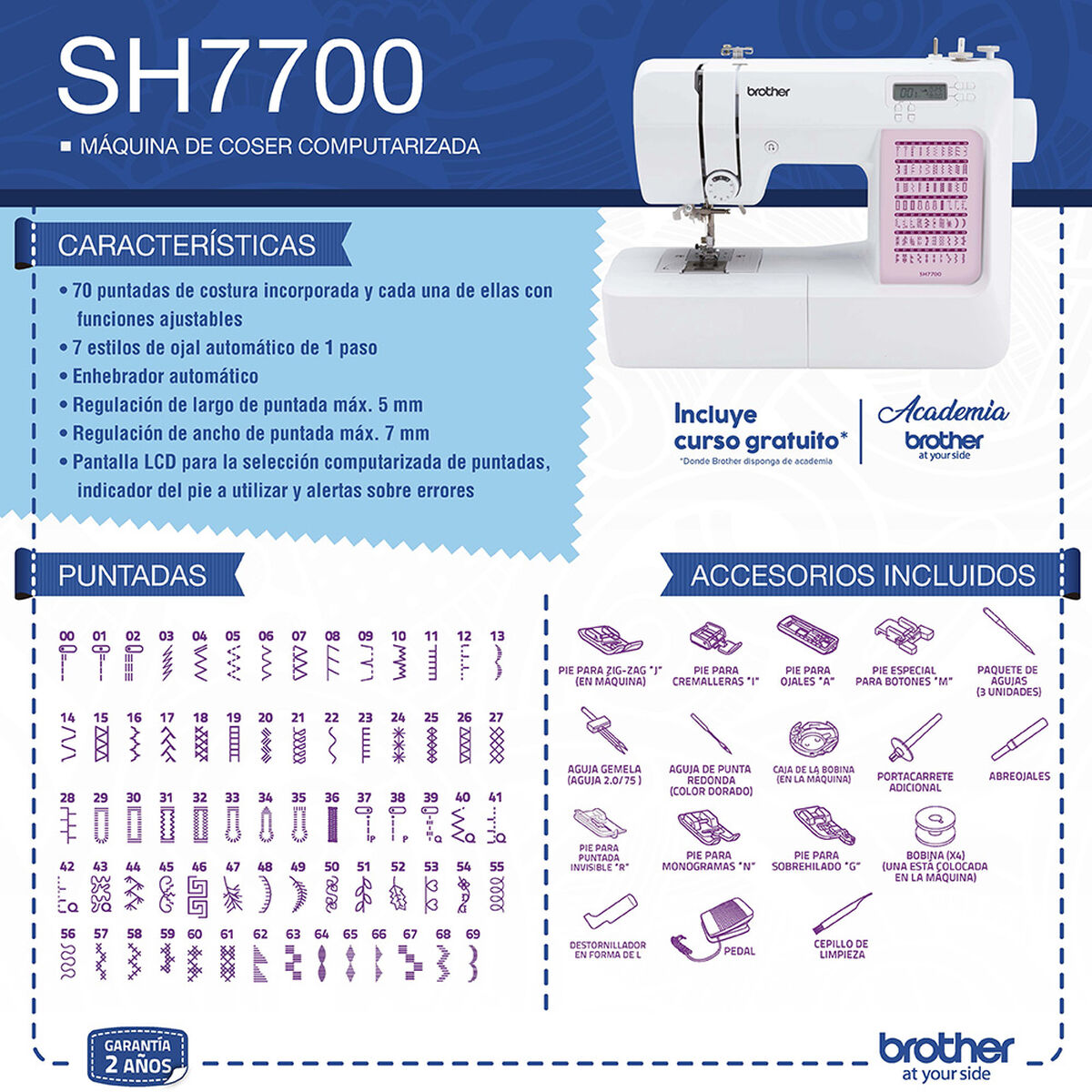Máquina de Coser Computarizada Brother SH7700