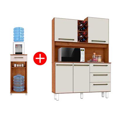 Combo Mueble Auxiliar Casanova Clean 1 Cajón 1 Puerta + Mueble de Cocina Lux 3 Cajones 4 Puertas