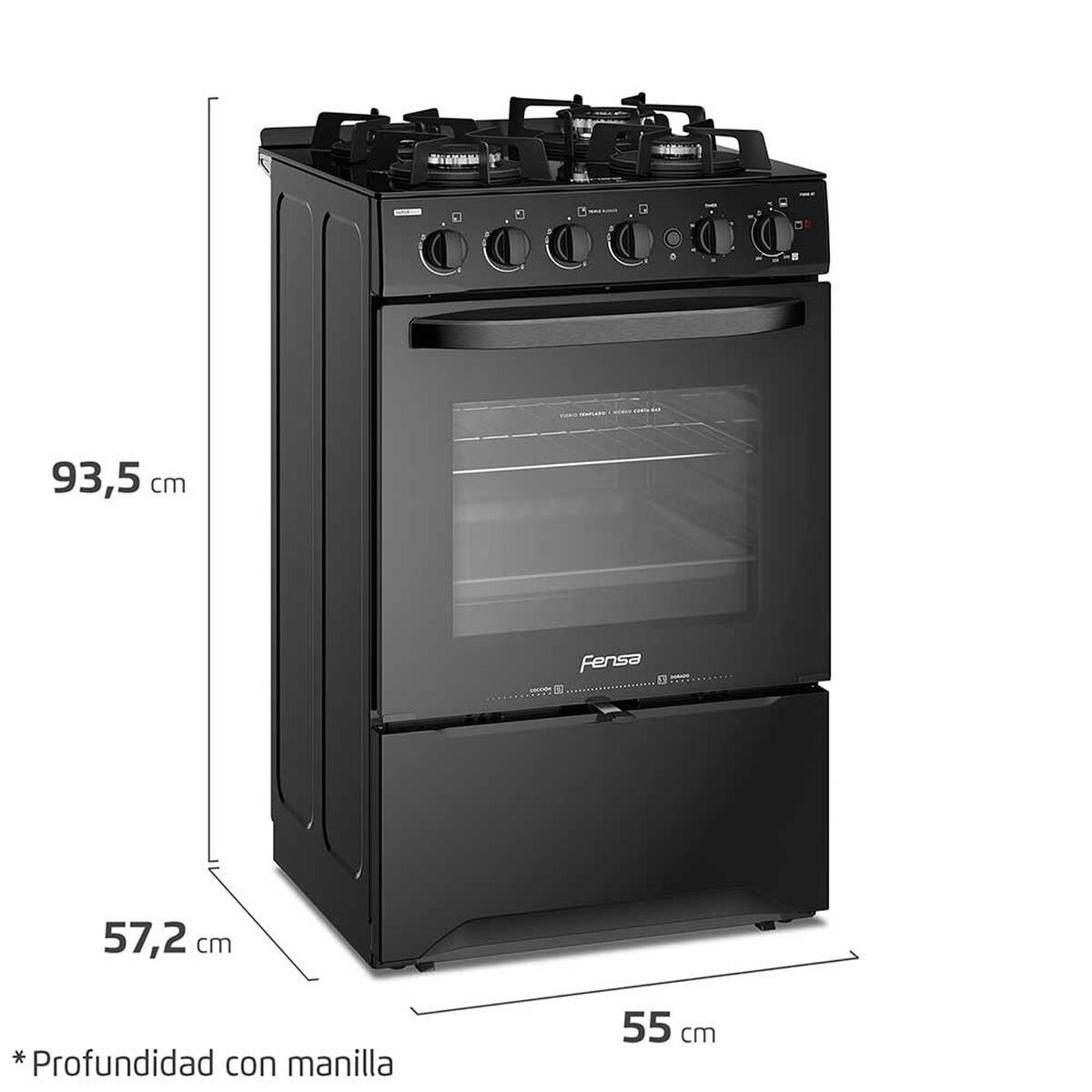 Cocina a Gas Fensa F 3000 BT 4 Quemadores