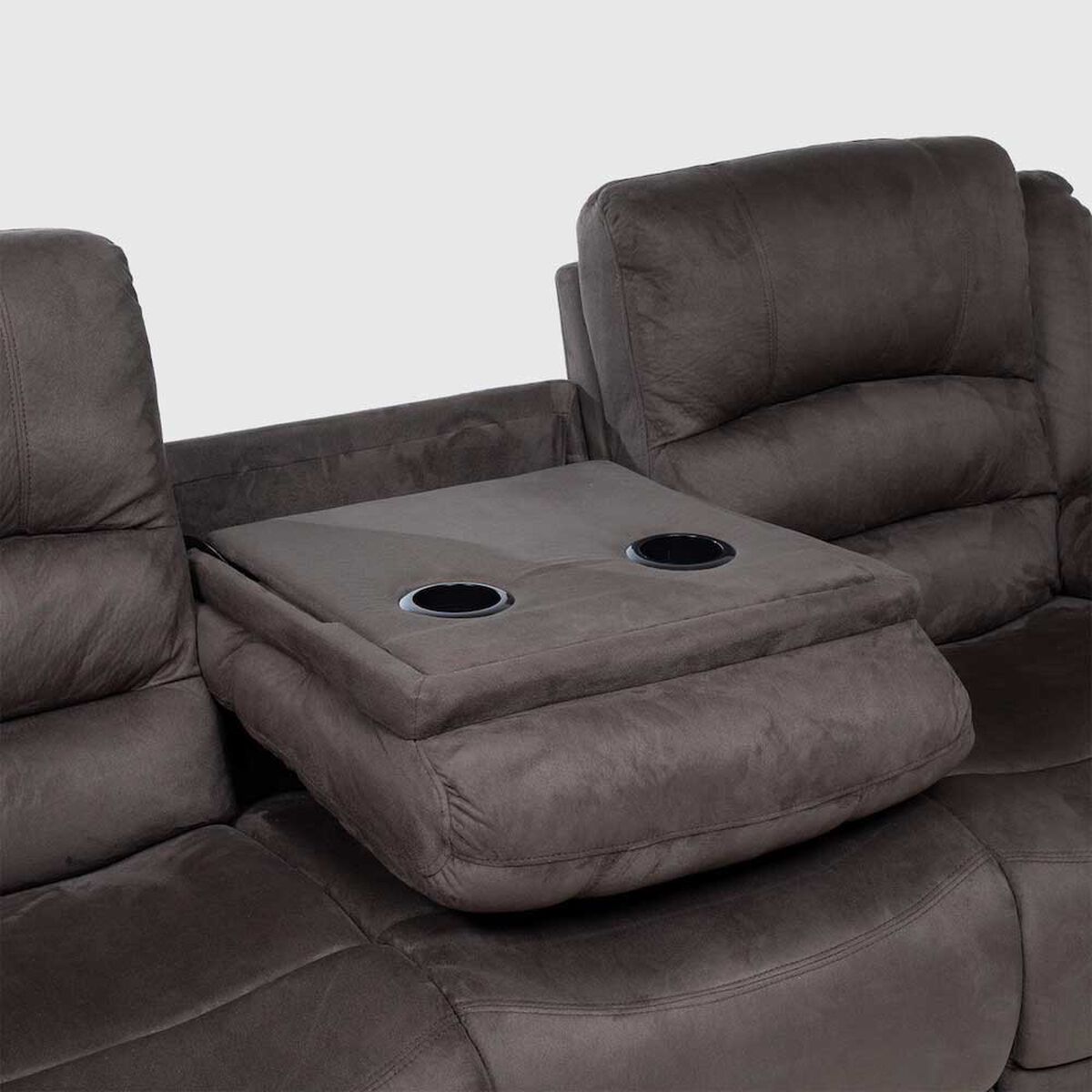 Juego de Living Reclinable Daniels Sof&aacute; 3 Cuerpos + 2 Bergers Martell Gris