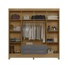 Closet Di Poretti Florida 8 Puertas 4 Cajones Café y Gris