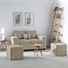 Sofá Mons Sicilia 2 Cuerpos + Dos Pouf 1 Cuerpo Beige