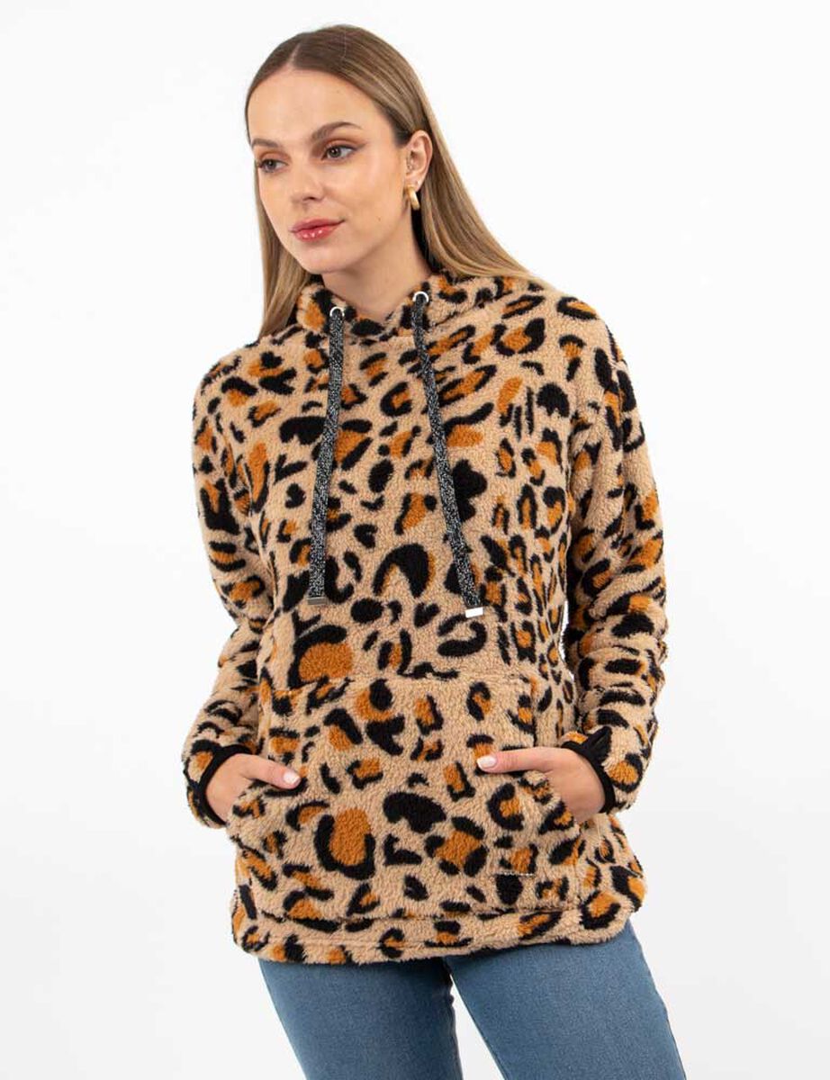 Polerón Hoodie Peludo Mujer Fiorucci