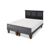Cama Europea CIC Base Dividida 2 Plazas Smart + Respaldo Torino Negro
