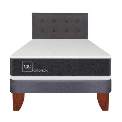 Cama Europea CIC 1,5 Plazas Ortopedic + Respaldo Eufrates