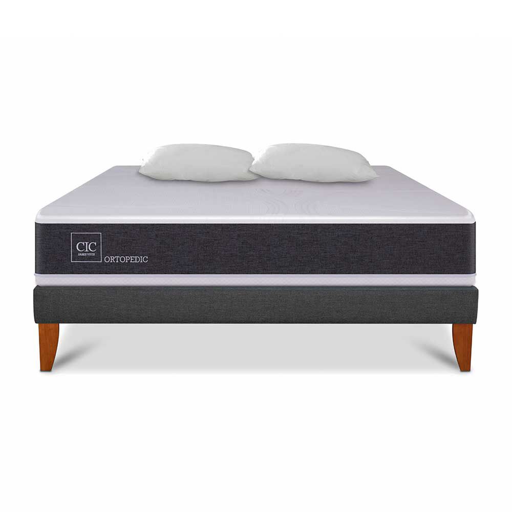 Cama Europea CIC King New Ortopedic + Almohadas