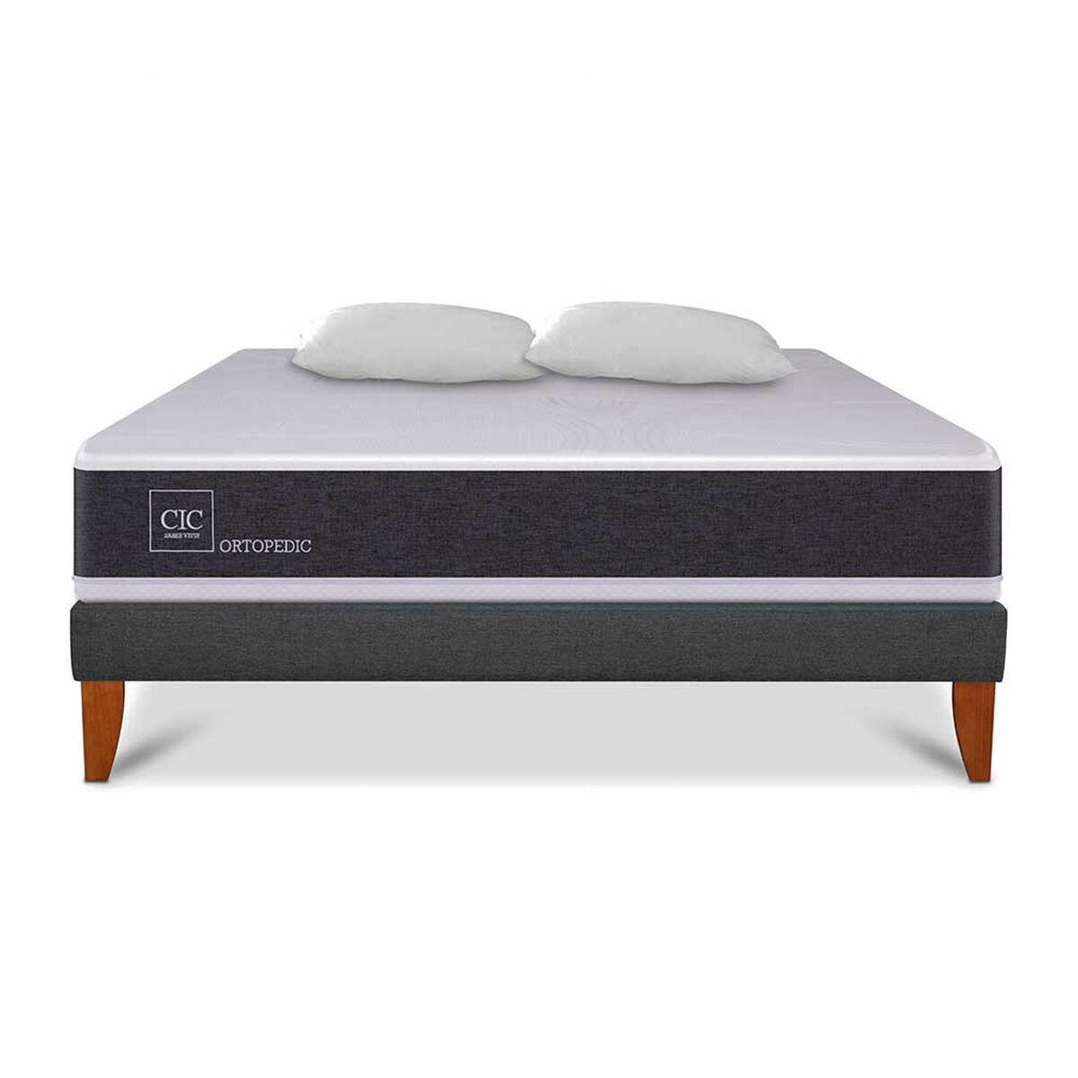 Cama Europea CIC King New Ortopedic + Almohadas
