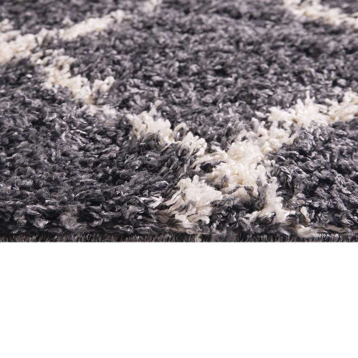 Alfombra Dib Shaggy Design 150 x 220 cm Gris