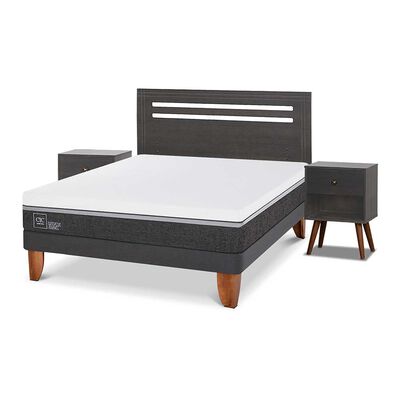 Imagen 2 del producto Cama Europea CIC 2 Plazas Ortopedic Advance + Respaldo + 2 Veladores Munich