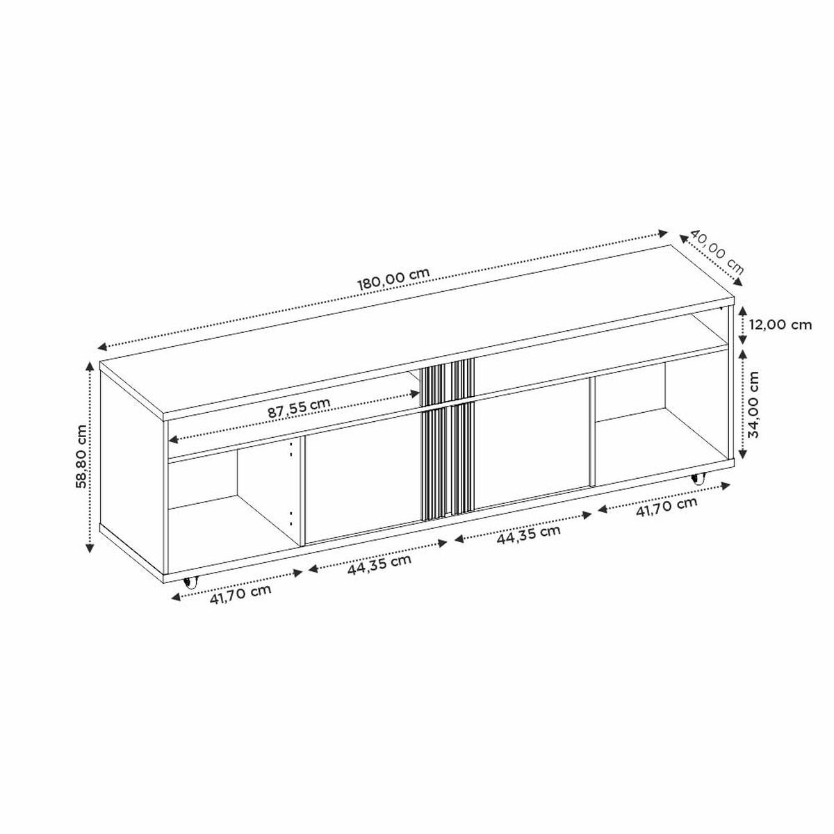 Rack TV Home Mobili Casen Hasta 70" Café Blanco Invierno