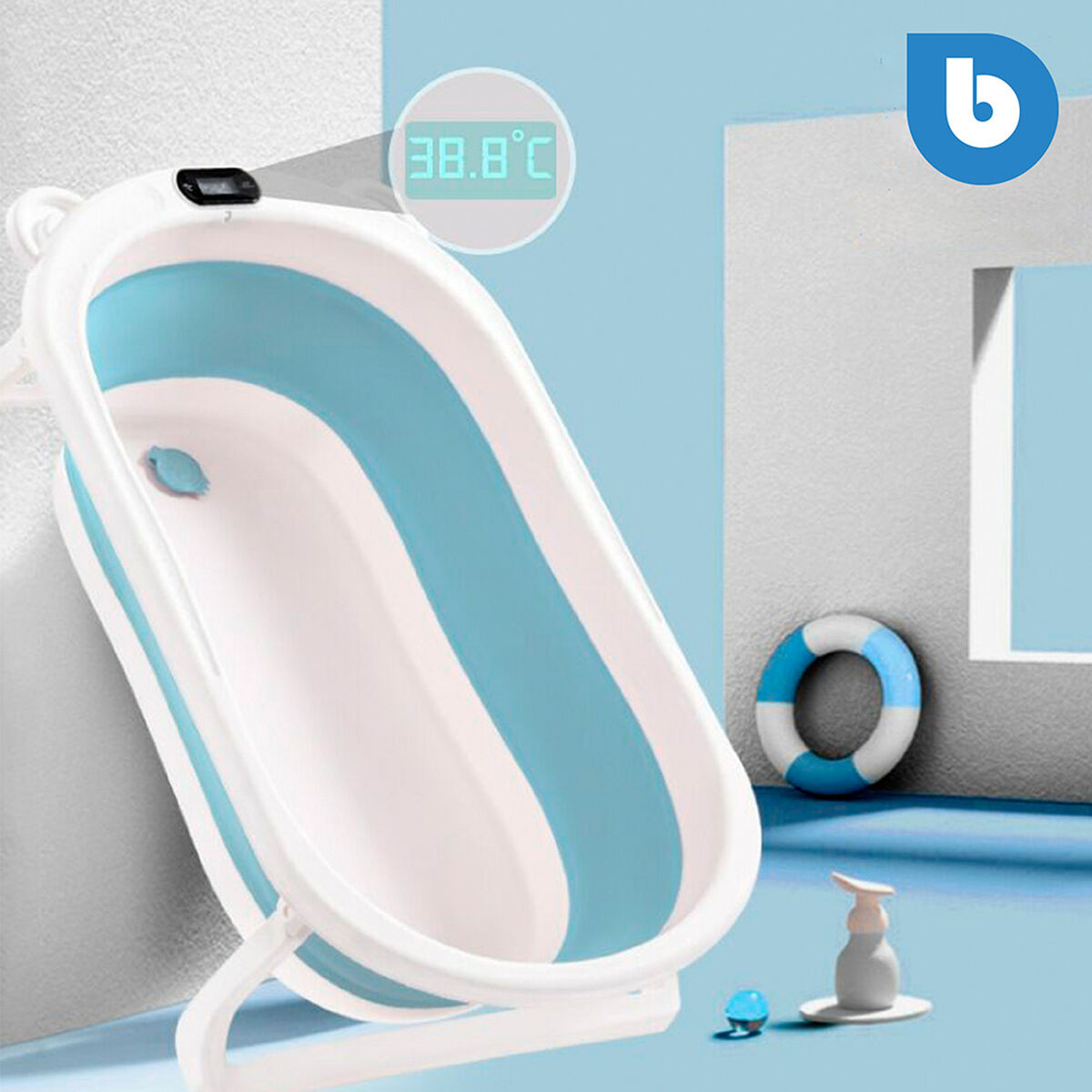 Bañera Plegable Bebeglo Rs-740-1 Azul