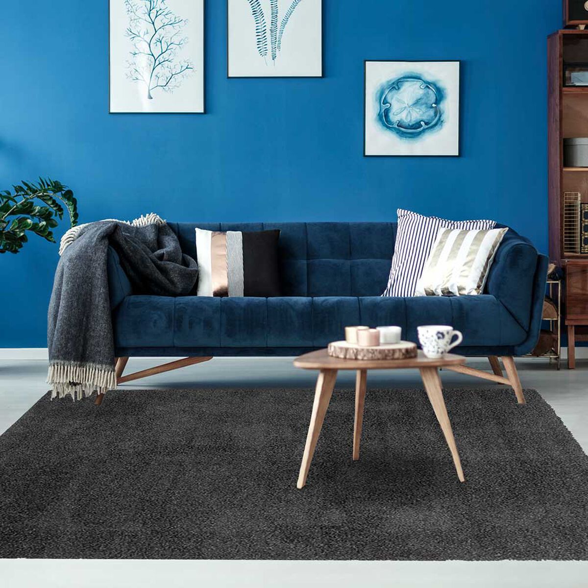 Alfombra Dib Casino 150 x 220 cm Negro