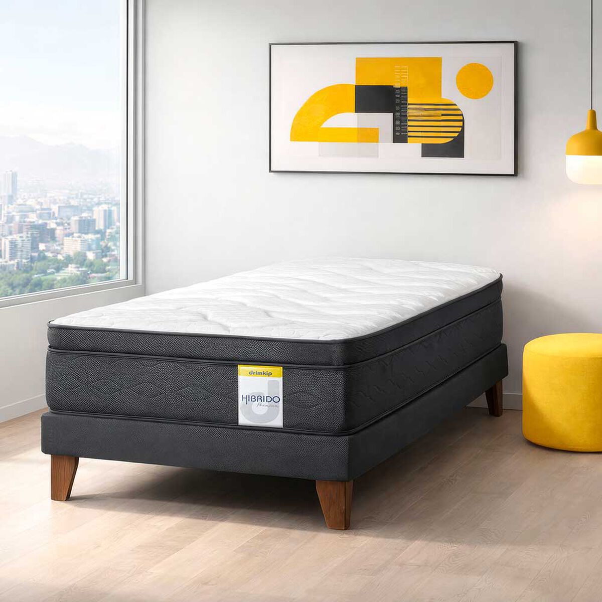 Colch&oacute;n Hibrido Premium 1.5 pl 105x190 Drimkip