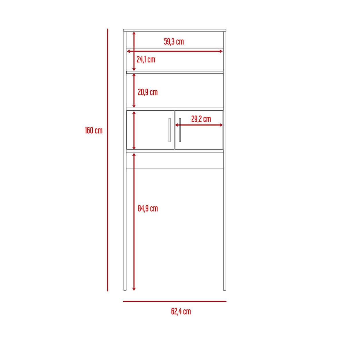 Combo Espejo + Mueble Lavamanos + Mueble Auxiliar  + Optimizador Baño TuHome Bath 300