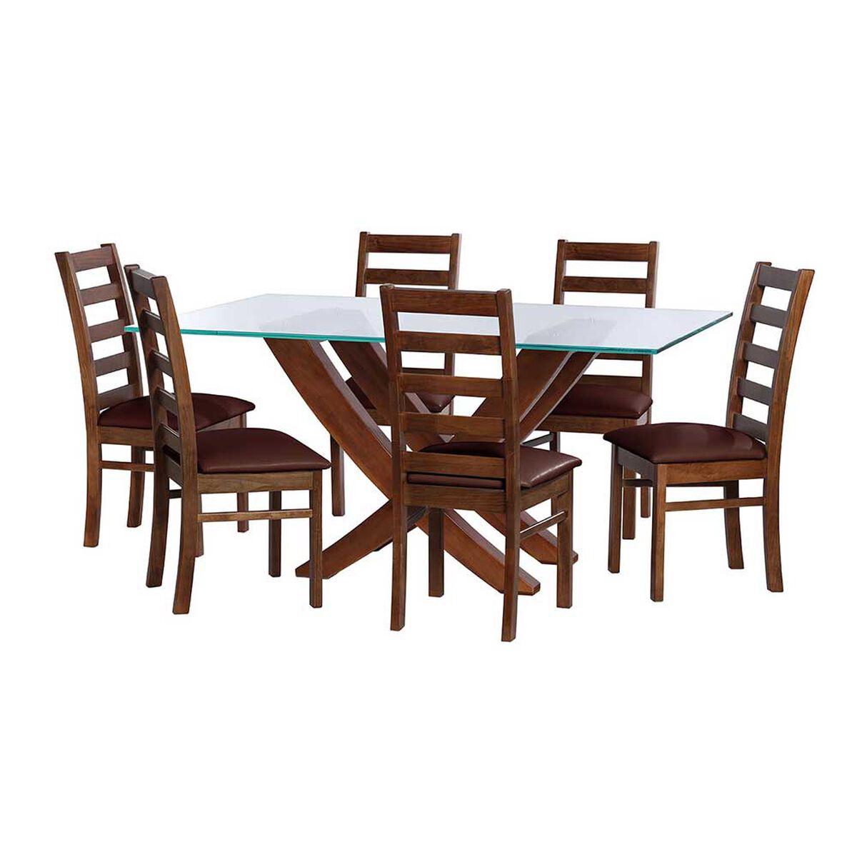 Juego de Comedor Latam Home Alicante 6 Sillas Chocolate