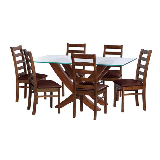 Juego de Comedor Latam Home Alicante 6 Sillas Chocolate