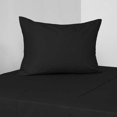 Imagen 1 del producto Juego de Sábanas Elements & Co 200 Hilos 1 Plaza Liso Negro