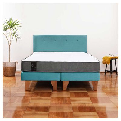 Cama Europea Latam Home Base Dividida 2 Plazas Zen Best Turquesa + Respaldo