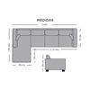 Sofá Seccional Izquierdo Living Factory Capri 5 Cuerpos Gris