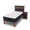 Cama Europea CIC 1,5 Plazas Premium + Respaldo + Velador