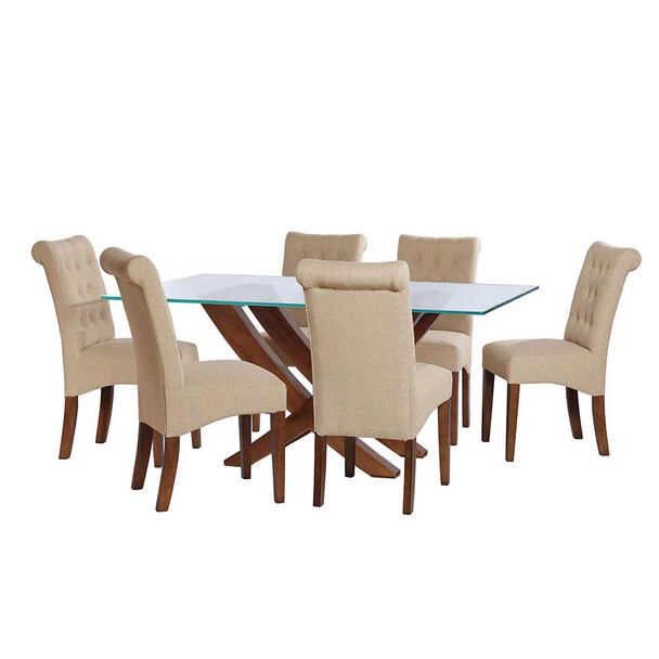 Juego de Comedor Latam Home Alicante 6 Sillas Beige