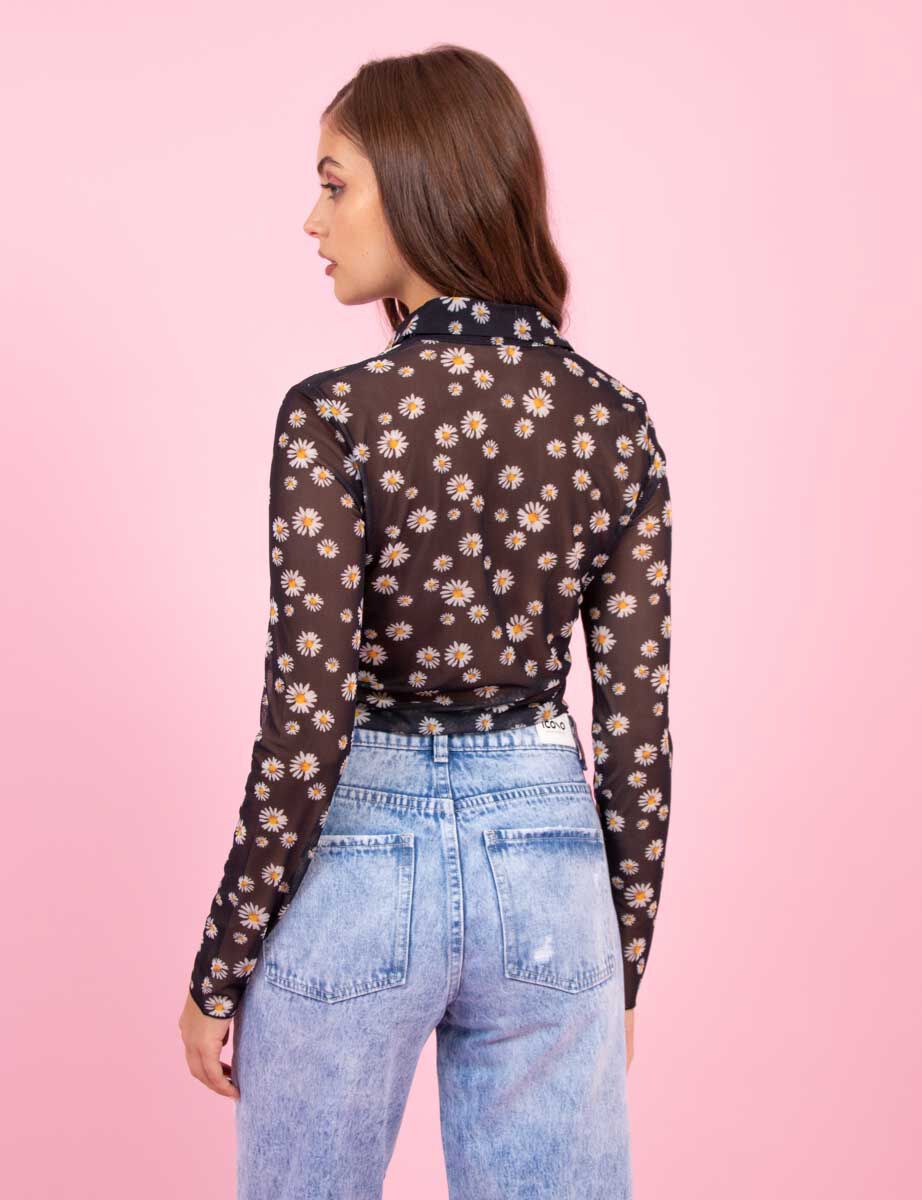 Crop Manga Larga Transparente Mujer Icono