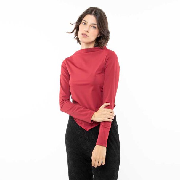 Polera Lisa Manga Larga Mujer Zibel