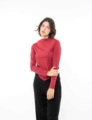 Imagen 1 del producto Polera Lisa Manga Larga Mujer Zibel Burdeo