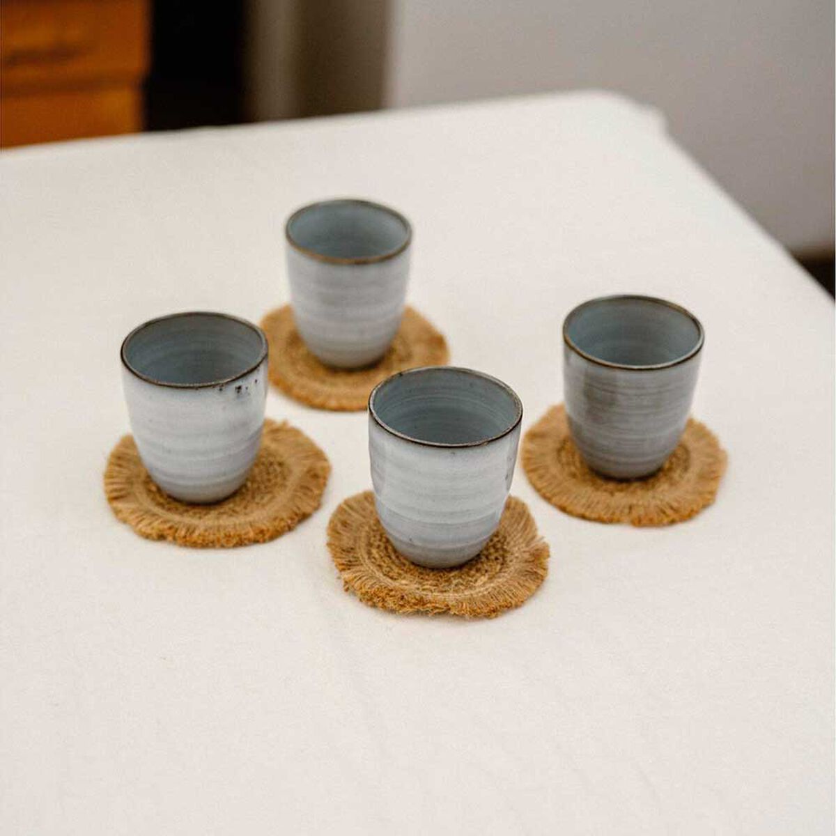 Set 4 Vasos Cer&aacute;mica Simplit Amalfi 270 ml Azul