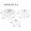 Juego de Living Elegant Detail Minesota Sofá 3 Cuerpos + Sofá 2 cuerpos + Sillón 1 Cuerpo Gris