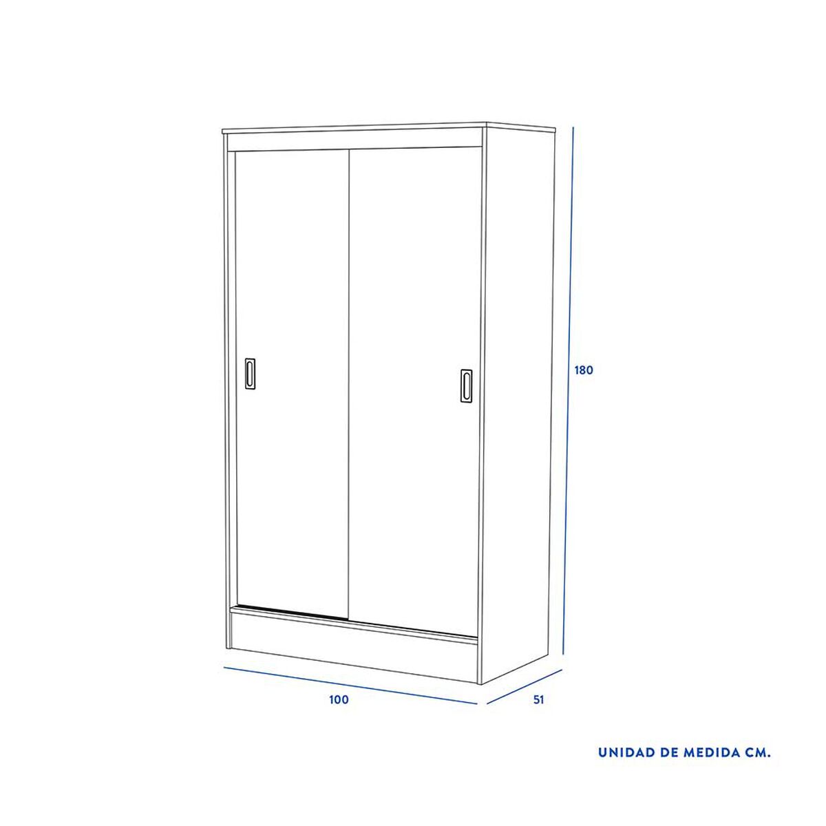 Clóset CIC Caburgua Blanco 2 Puertas
