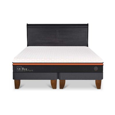 Cama Europea CIC Base Dividida King Beecomfort + Respaldo Miro Negro