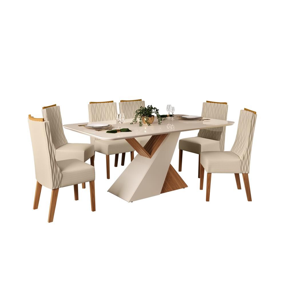 Juego de Comedor Altavision Vega 6 Sillas Blanco